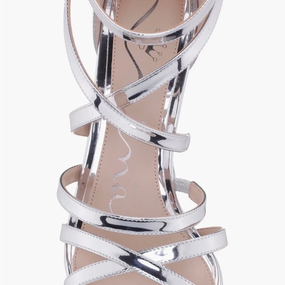 Elegant Silver Strappy Heels - Picture 3 of 8